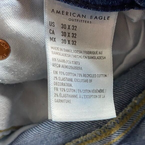 American Eagle Jeans Mens 32x31 (Tag 30x32) Blue Relaxed Straight Stretch Denim - Picture 9 of 10